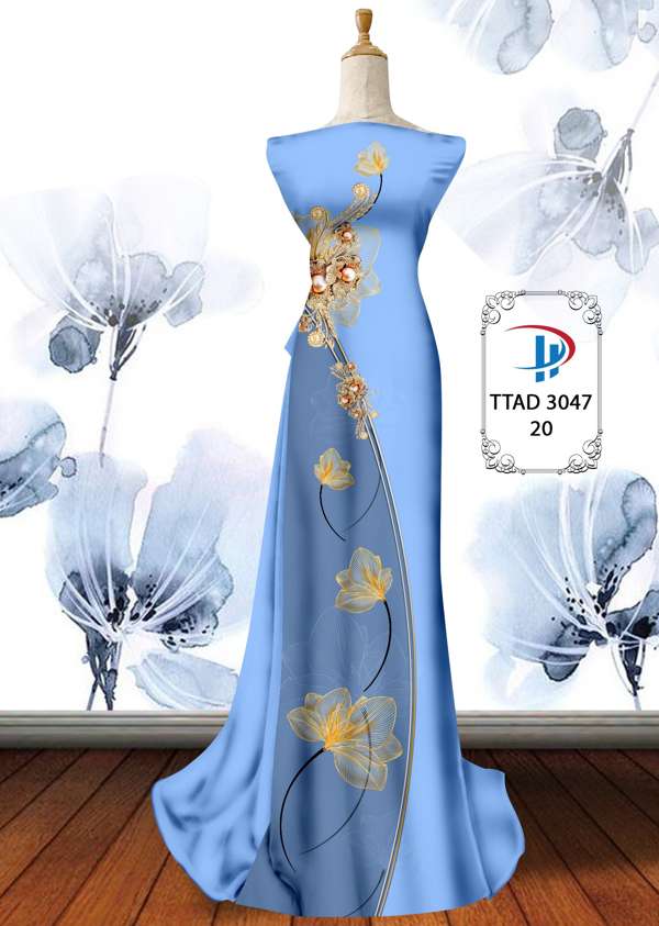Vải Áo Dài Hoa In 3D AD TTAD3047 59